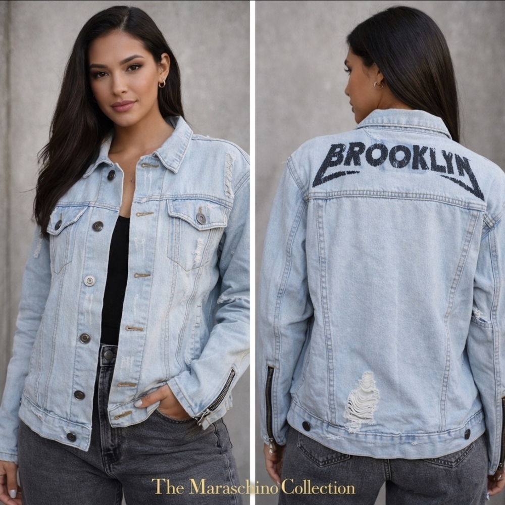 Carbon Brooklyn Distressed Denim Jacket | M